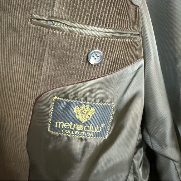 NWT Metro Club Collection Dark Brown Corduroy Blazer Academia Professor Mens 46L - Picture 5 of 13